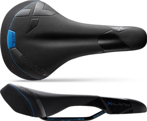 Selle Italia Land Bike Sadel Match Mangan Tube Fibra Tek Mokka 280g Sort Blå - Selle Italia Sadel  - 8030282499287