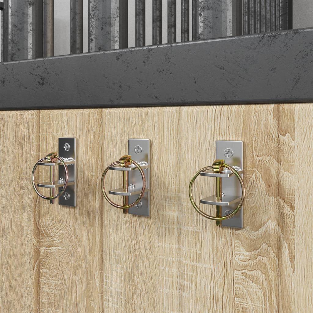 Spandkroge Stk Vægmonteret Stål Sølvfarvet Brun - Dressur  - 8721012384675