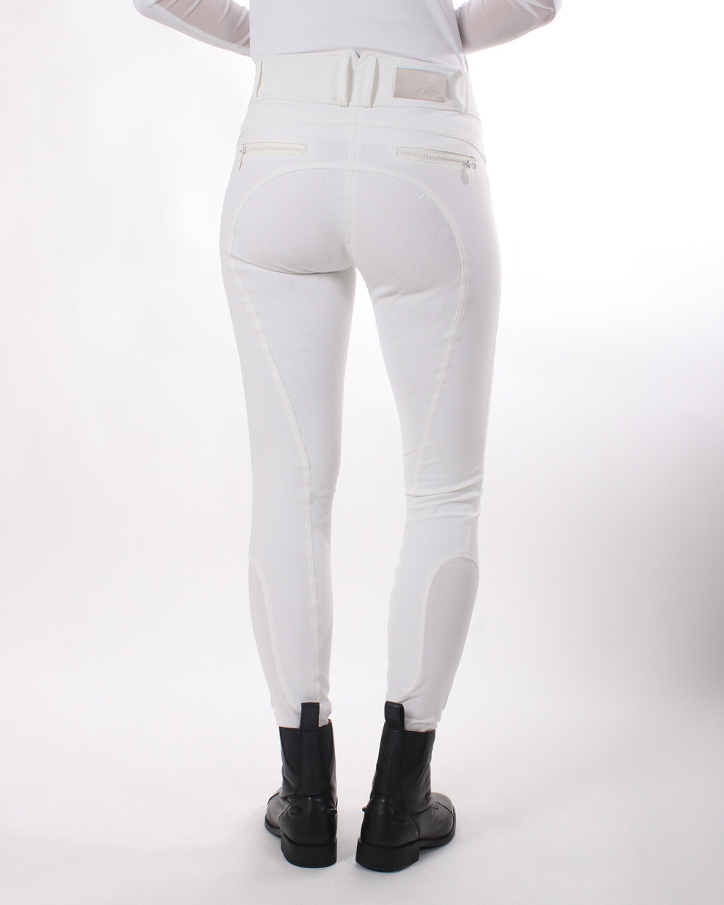 Hvid Qhp Ninthe Ridebukser Med Full Grip - Qhp Ridebukser
