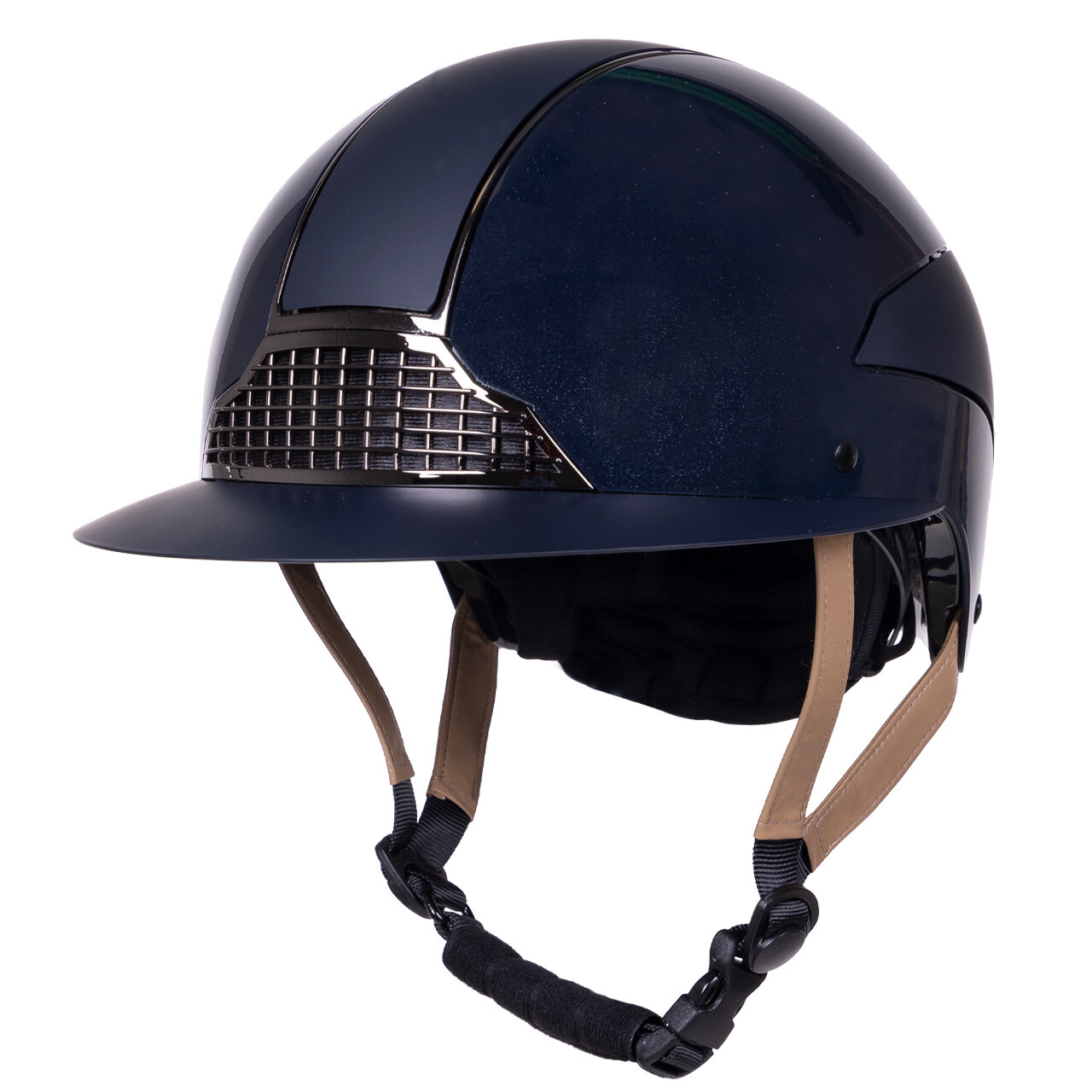 Qhp Ridehjelm Miami Polo Visor Navy - Ridehjelm
