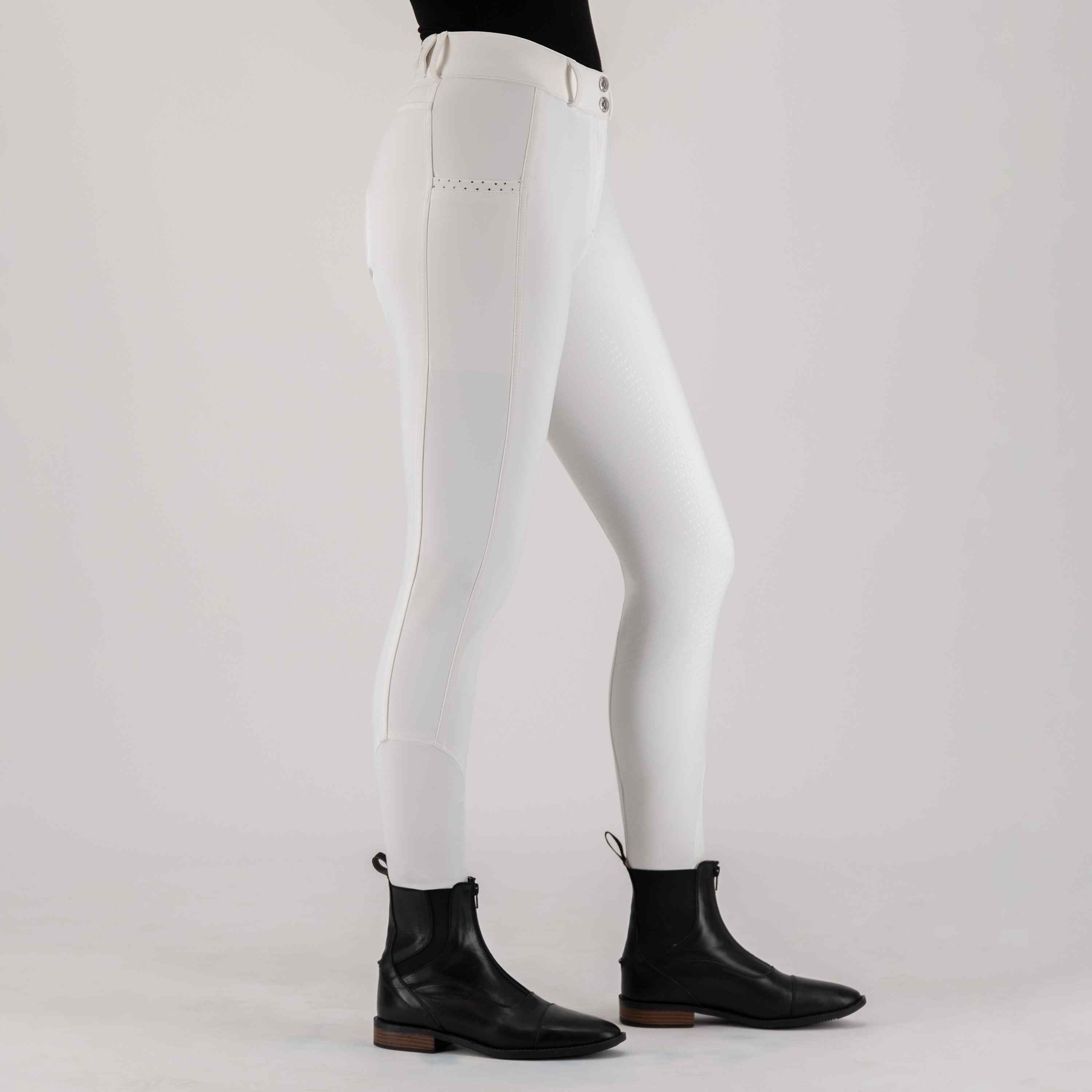 Hvid Polo Ridebukser Miranda Fullgrip White White - Hv-polo Ridebukser  - 8720063530673
