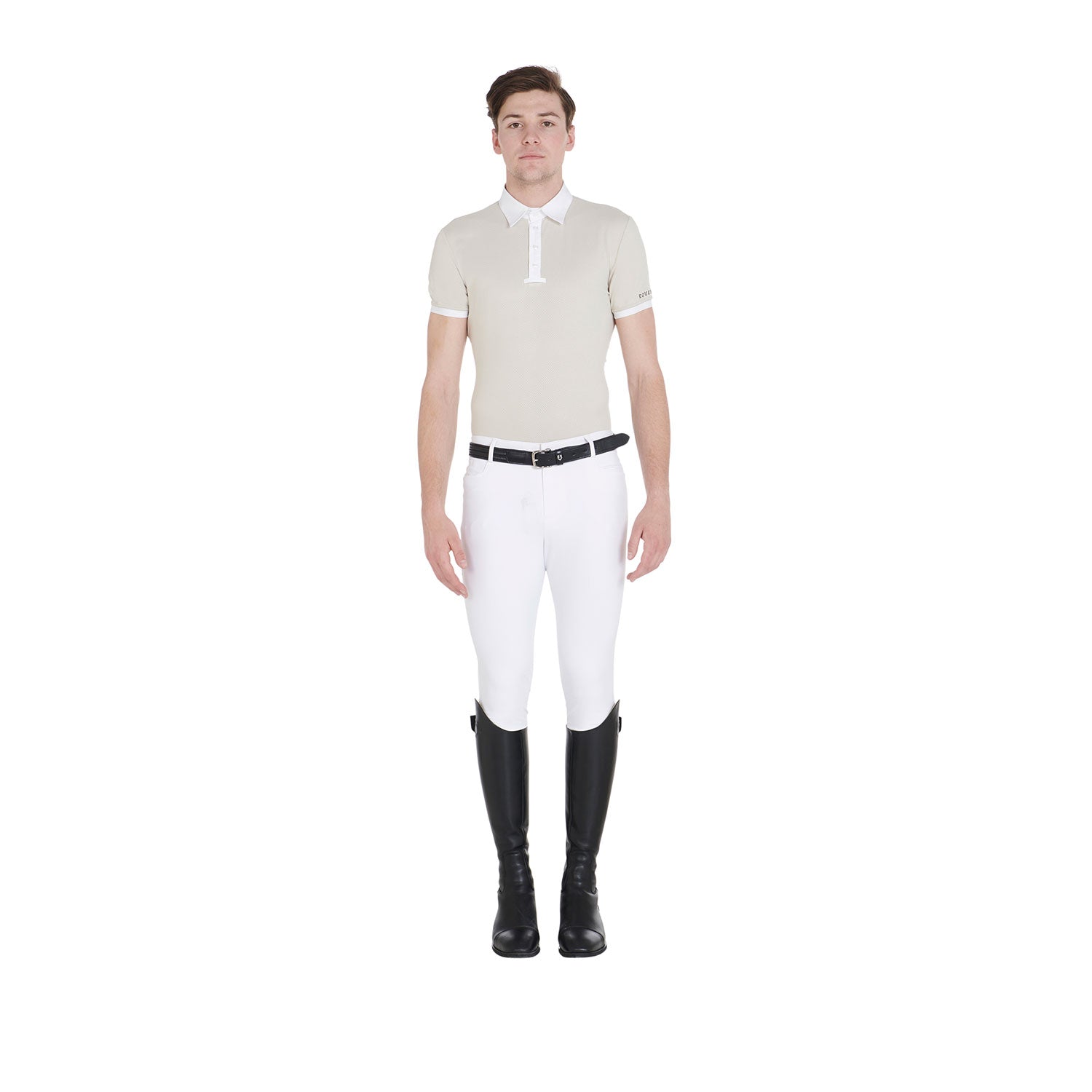 Hvid Equestro Herre Ridebukser Caspar White - Equestro Ridebukser  - 8051360237140