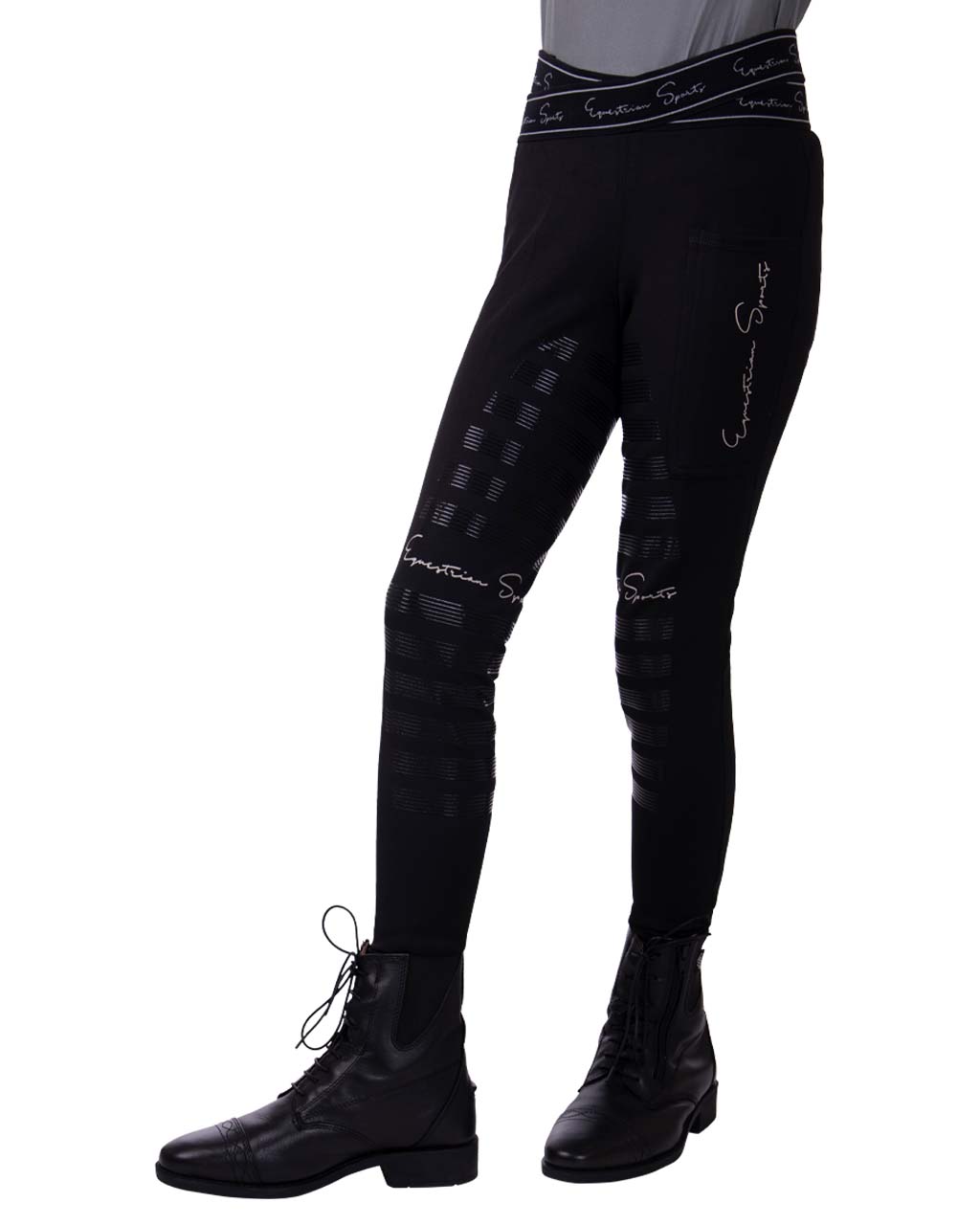 Qhp Karley Vinterridetights Med Fullgrip 116 - Qhp Ridebukser