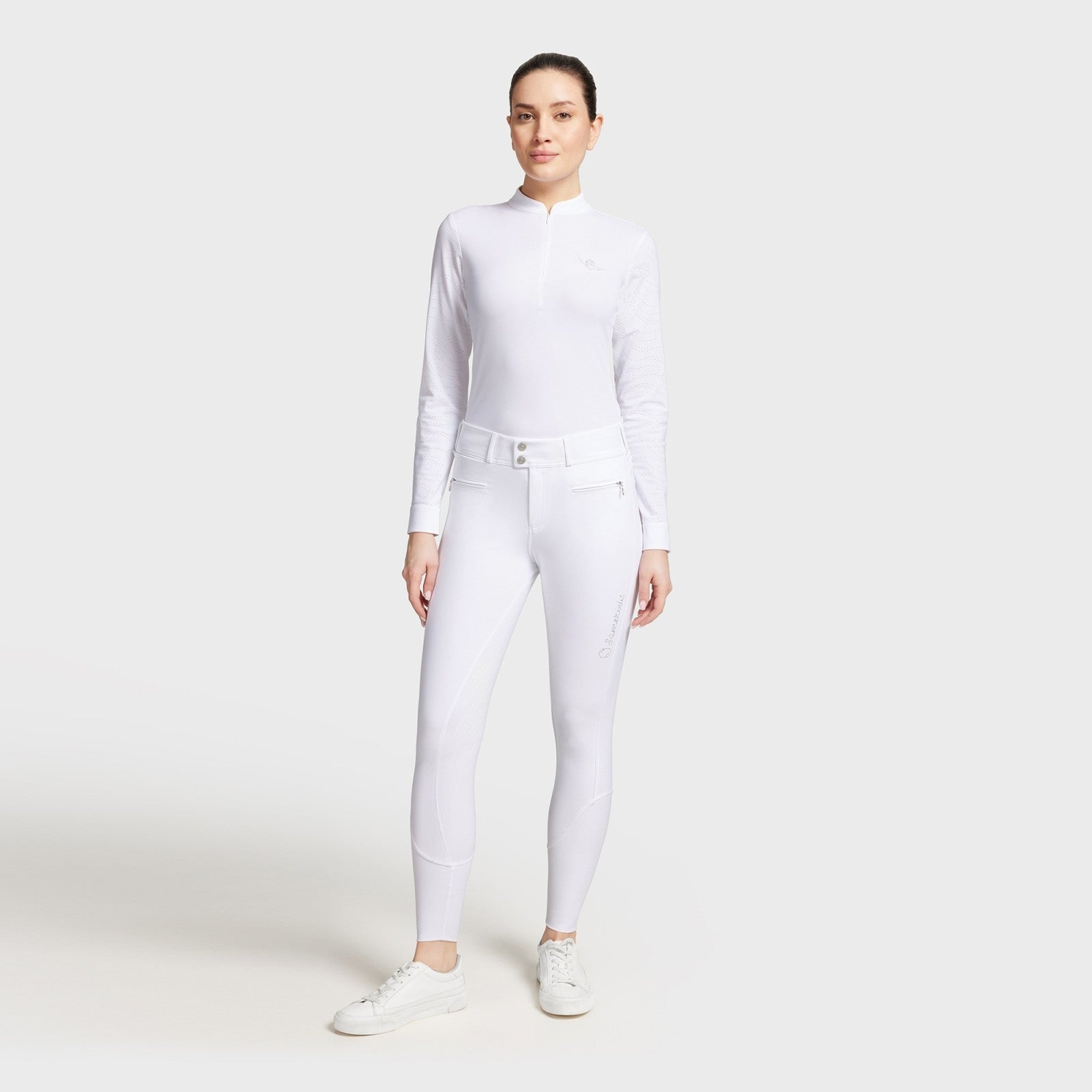Hvid Samshield Ridebukser Clara Full Grip Ss24 White White - Samshield Ridebukser  - 3666534337288