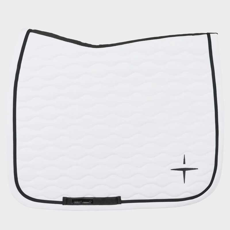 Elegant Hvid Wave Tech Sadelunderlag til Dressur Stævner
