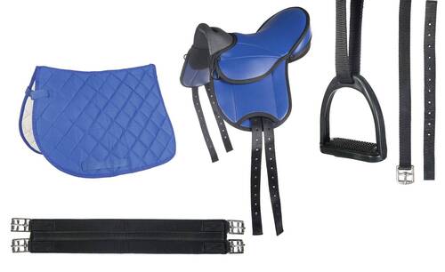 Shetty Sadel Sæt Blå - Hkm Sadel - 4057052160783