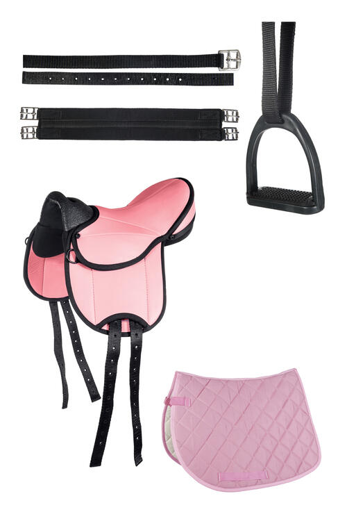 Shetty Sadel Sæt Lyserød - Hkm Sadel - 4057052160776