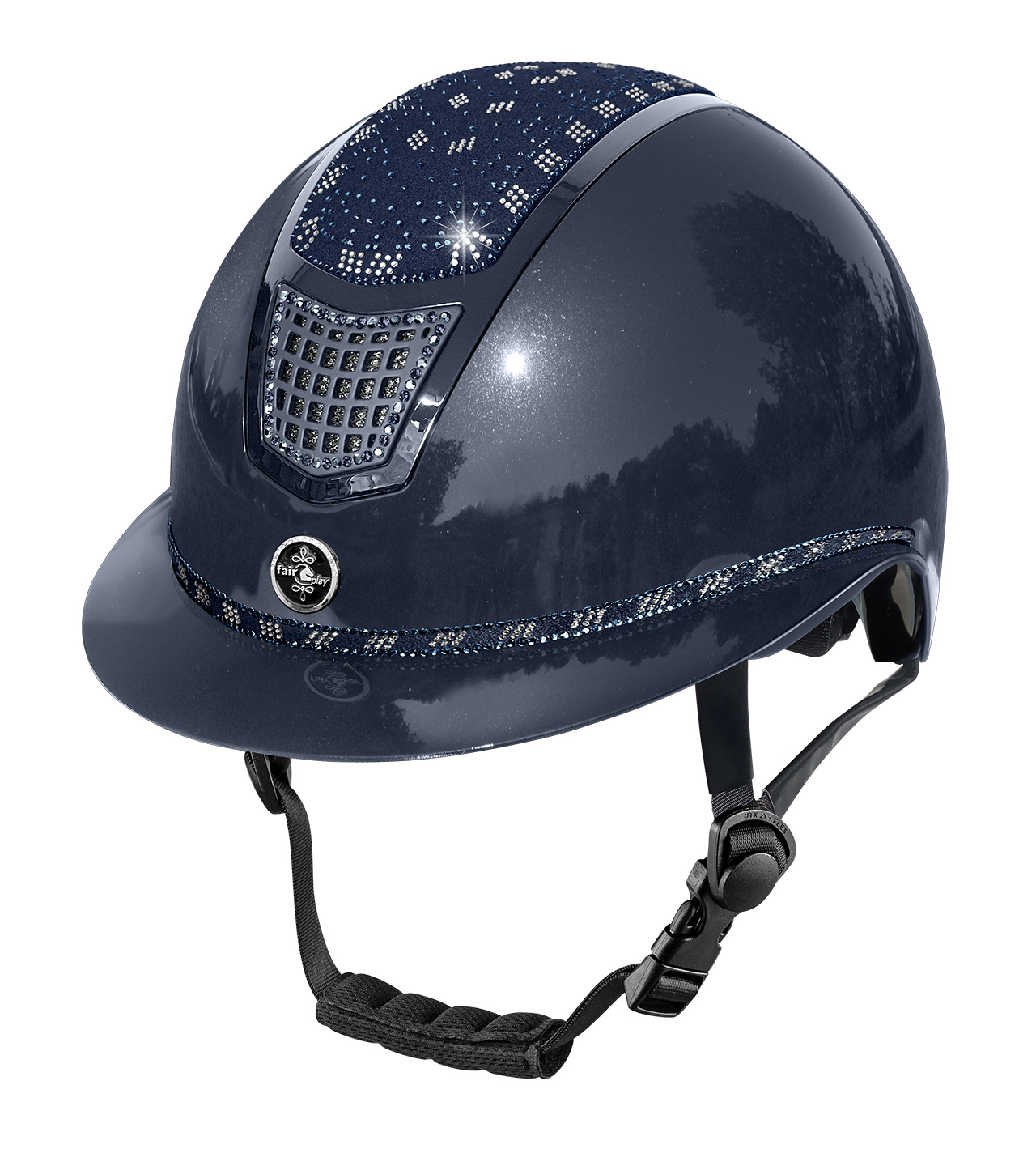 Fairplay Quantinum Eos Shiny Ridehjelm Navy Str - Ridehjelm  - 5903631083914