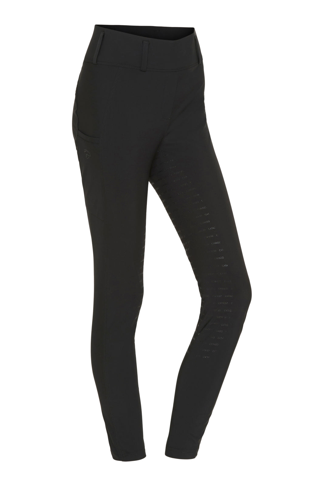 Sort Catago Dame Ridebukser River Tights Med Bæltestropper Fullgrip Black Black - Catago Ridebukser  - 5701883425915