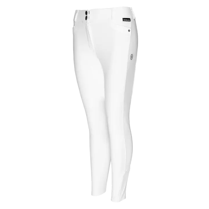 Hvid Kingsland Dame Kadi Ridebukser Full Grip White White - Kingsland Ridebukser