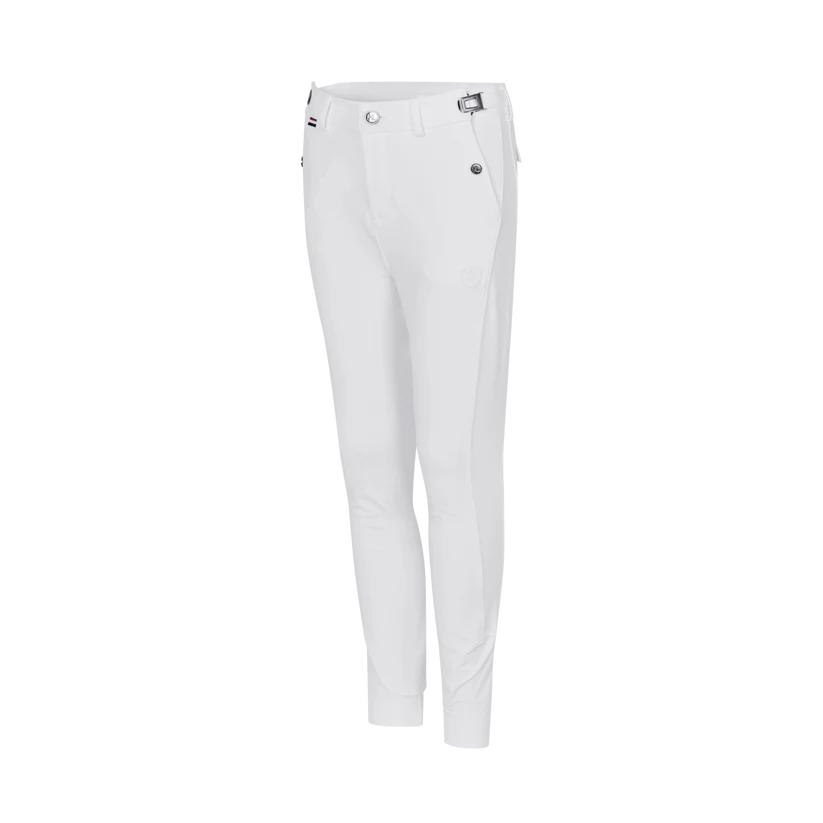 Hvid Kingsland Drenge Ridebukser Grip Knox 134 - Kingsland Ridebukser  - 7037430117872