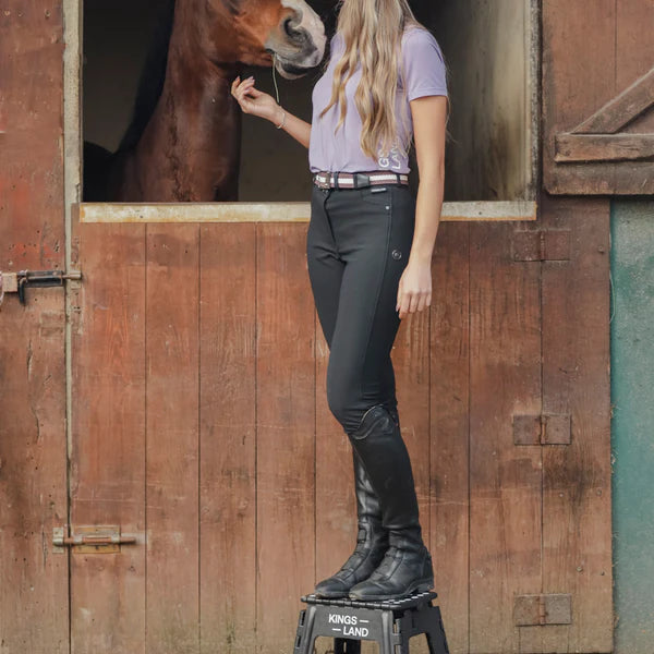 Sort Kingsland Dame Ridebukser Kadi Full Grip Black Black - Kingsland Ridebukser  - 7037430