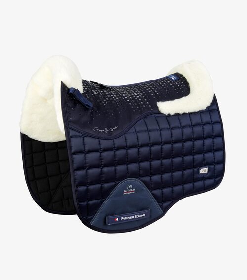 Premier Equine Capella Close Contact Merino Wool Dressur Underlag Navy Natur Merino - Premier Equine Dressur  - 732068268473