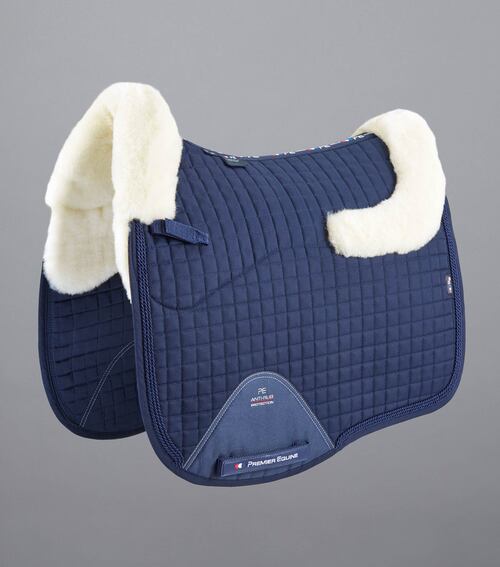 Premier Equine European Merino Dressurunderlag Navy Natur - Premier Equine Dressur  - 0732068262853