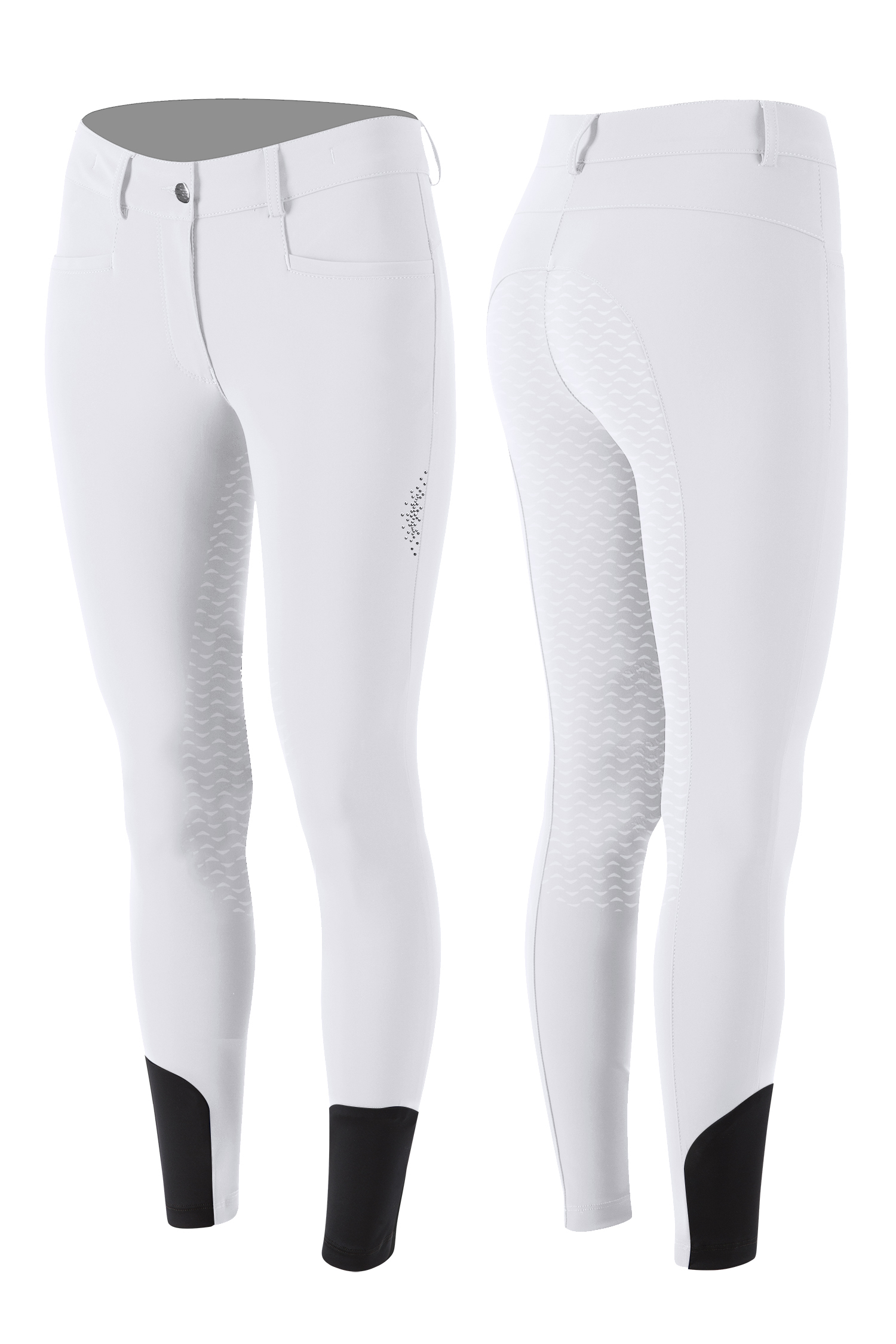 Hvid Ridebuks Med Fuldgrip Narami - Ridebukser