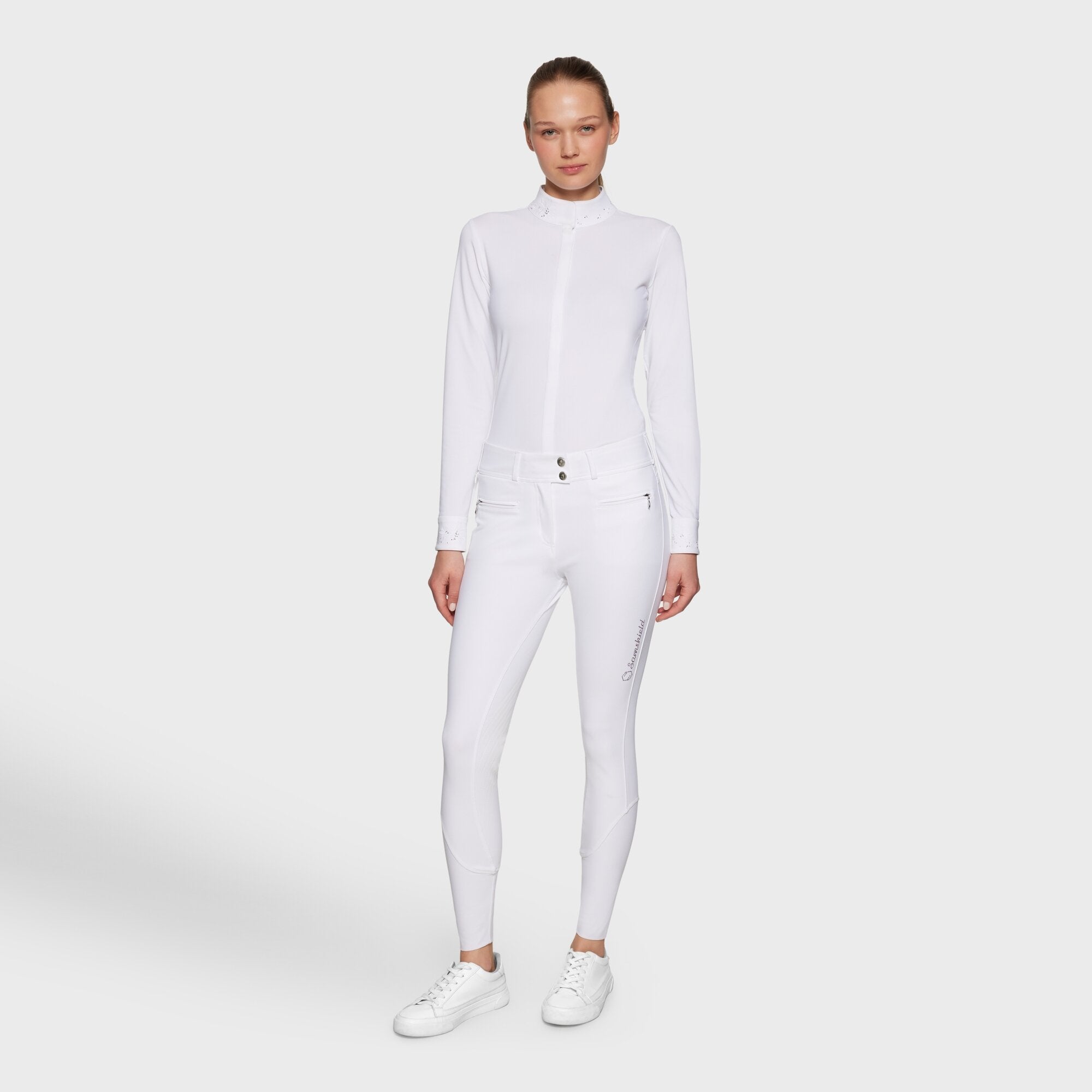 Hvid Samshield Ridebukser Clara Premium Knægrib - Samshield Ridebukser  - 3666534502891