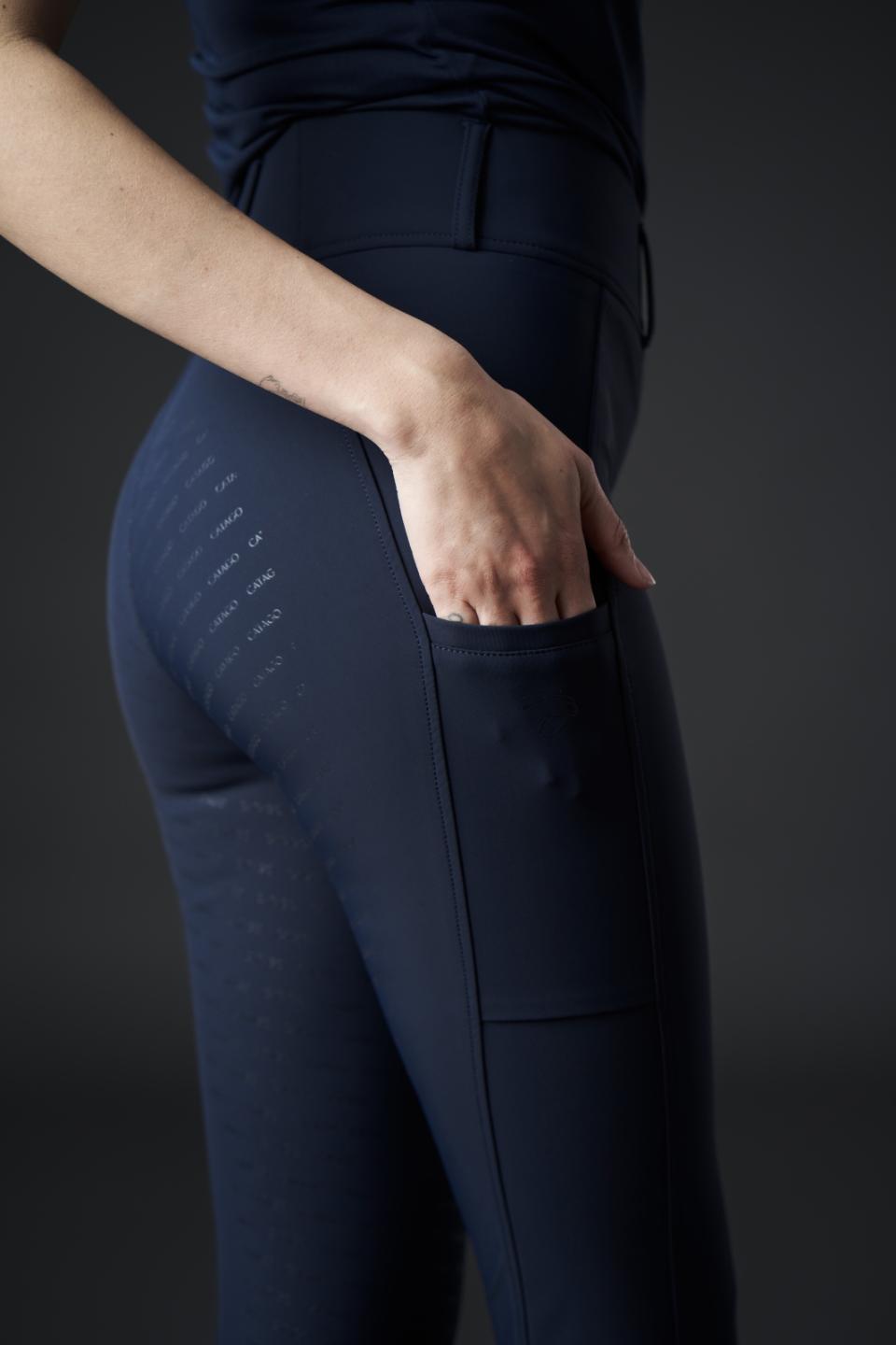 Navy Catago Dame Ridebukser River Tights Med Bæltestropper Fullgrip - Catago Ridebukser  - 5701883448471