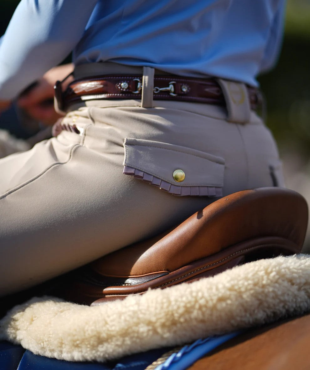 Beige Joline Børn Ridebukser 104 110 - Joline Ridebukser - 8720254955506